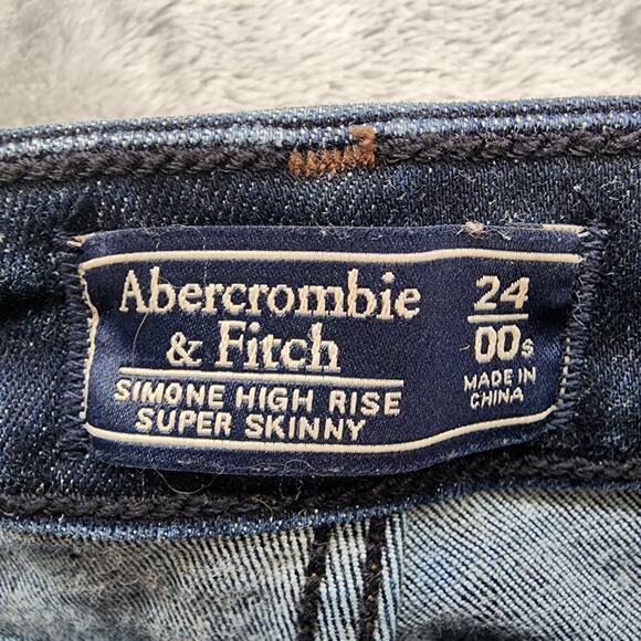 Abercrombie & Fitch Jeans Womens 24/00S Dark Wash Simone High Rise Super Skinny - Picture 5 of 14
